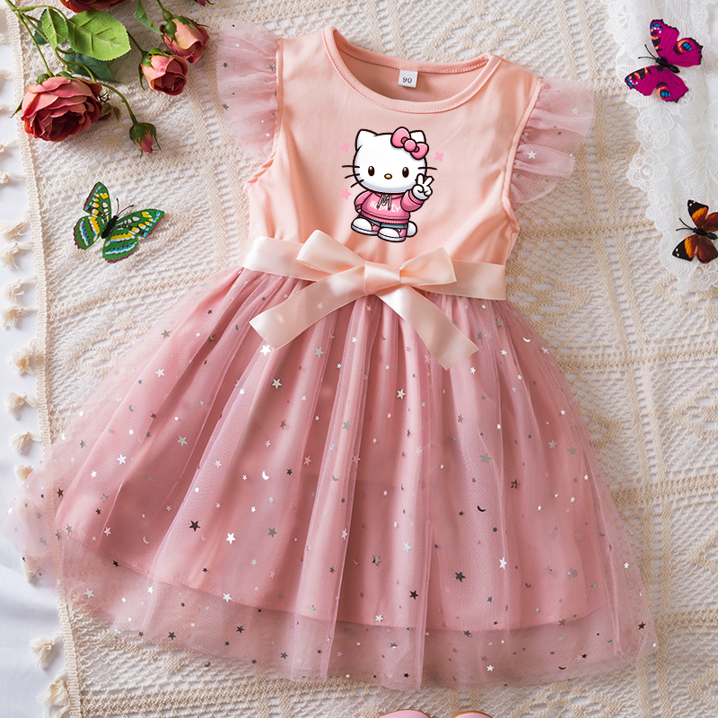 Summer Clothing Toddler - Hello Kitty Girls Sequin Tutu Dress