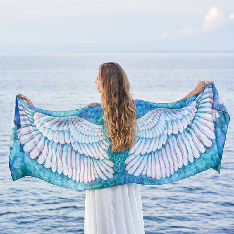 Summer Holiday Clothing Women - Boho Feather Wings bikini Cover-ups Holiday
