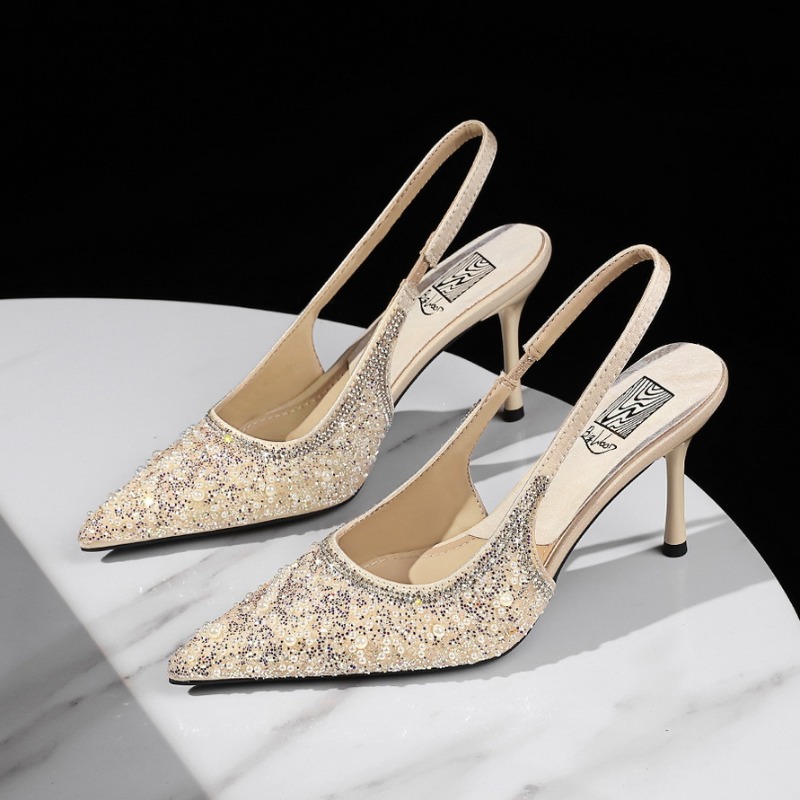 Sequin Shiny Crystal High Heel - Summer Clothing Fabric recension och pris