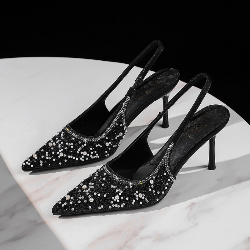 Sequin Shiny Crystal High Heel - Summer Clothing Fabric recension och pris