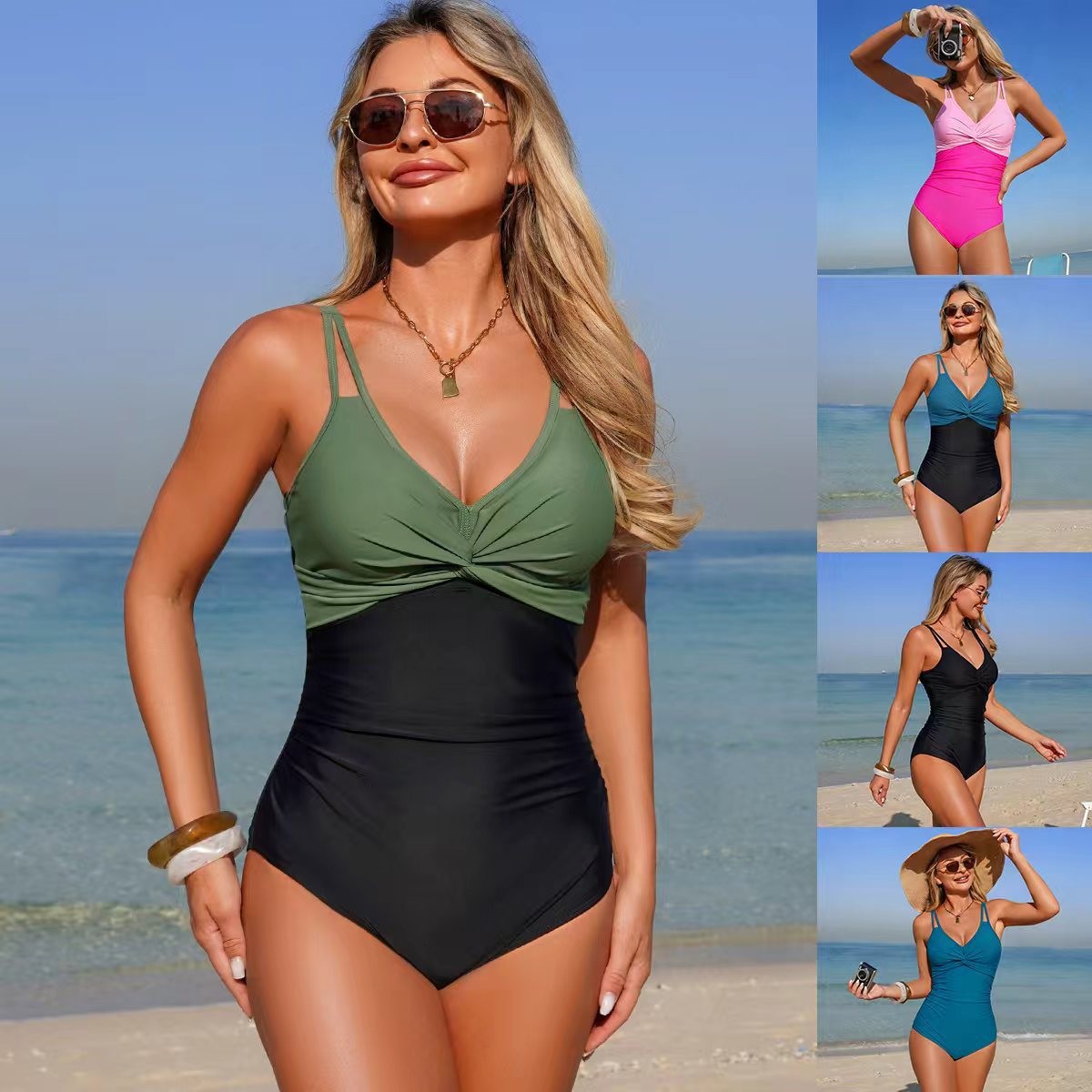 V Neck Twist Front One Piece S - Swimsuit One Piece recension och pris