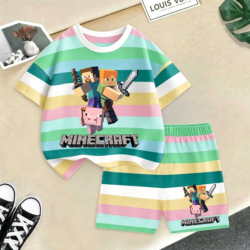 Minecrafted Girl boy Summer T  - Summer Clothing Toddler recension och pris