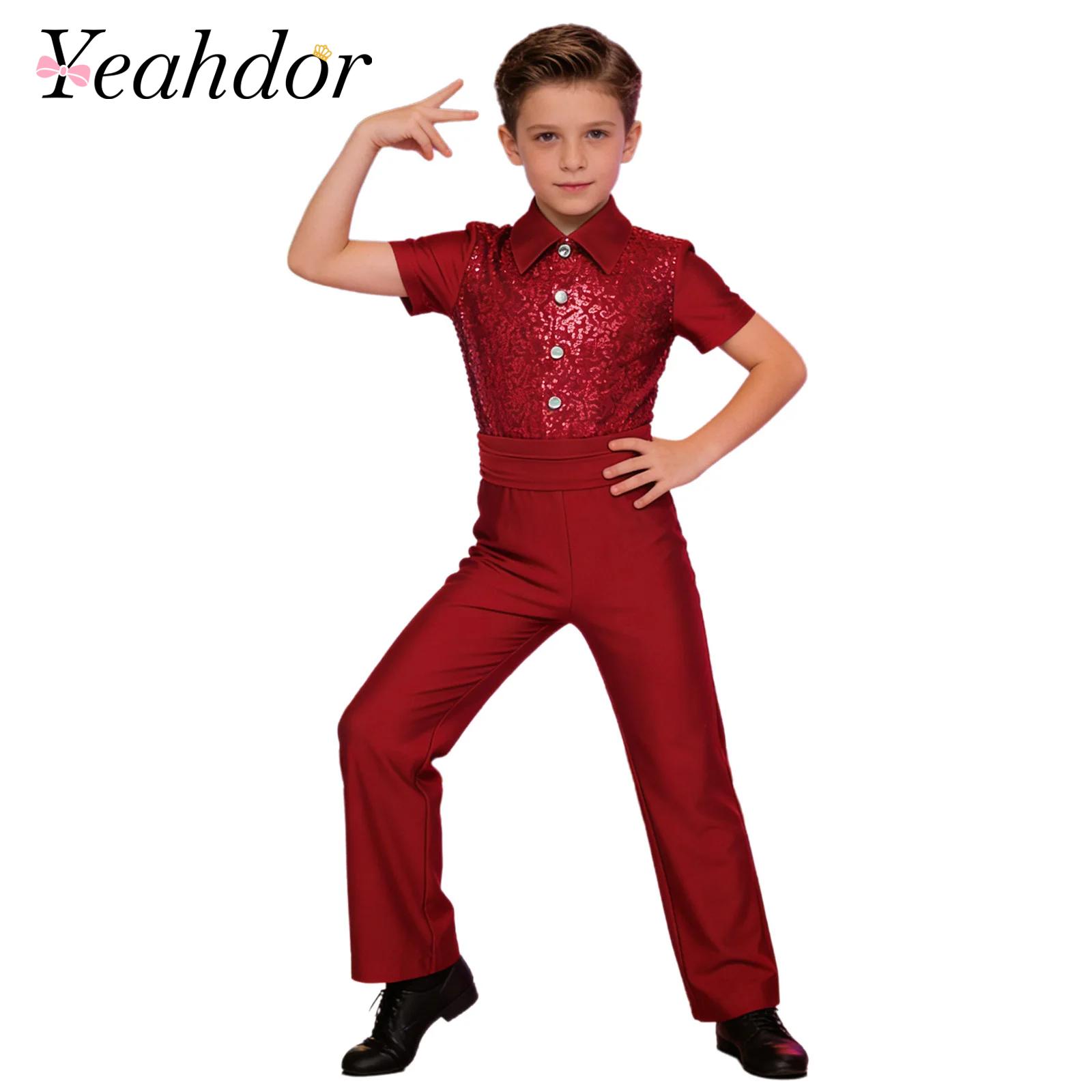 Boys Latin Modern Dance Shirt  - Summer Clothing Boys recension och pris