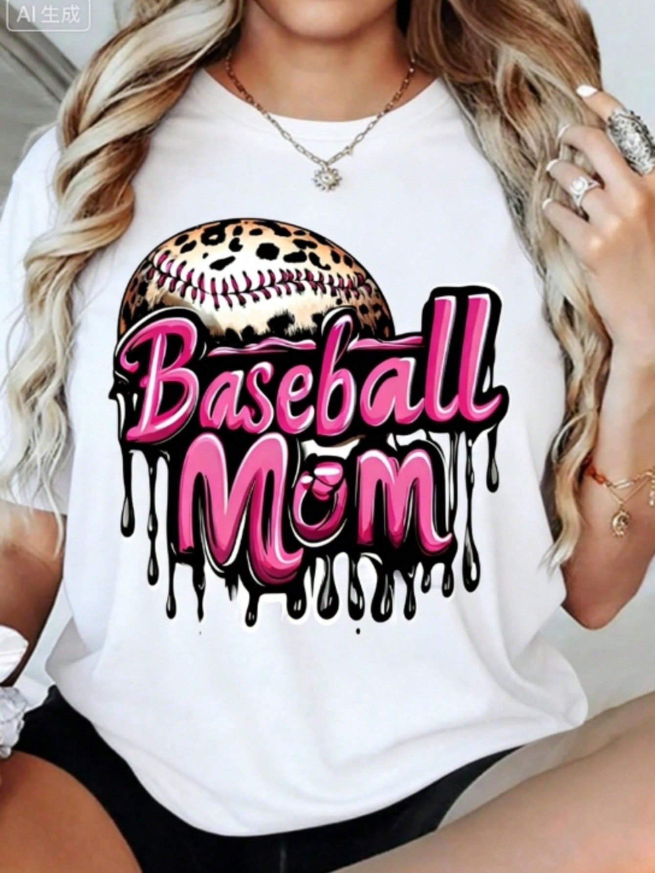 Baseball Mom Leopard Print T-S - Summer Clothing Drip recension och pris