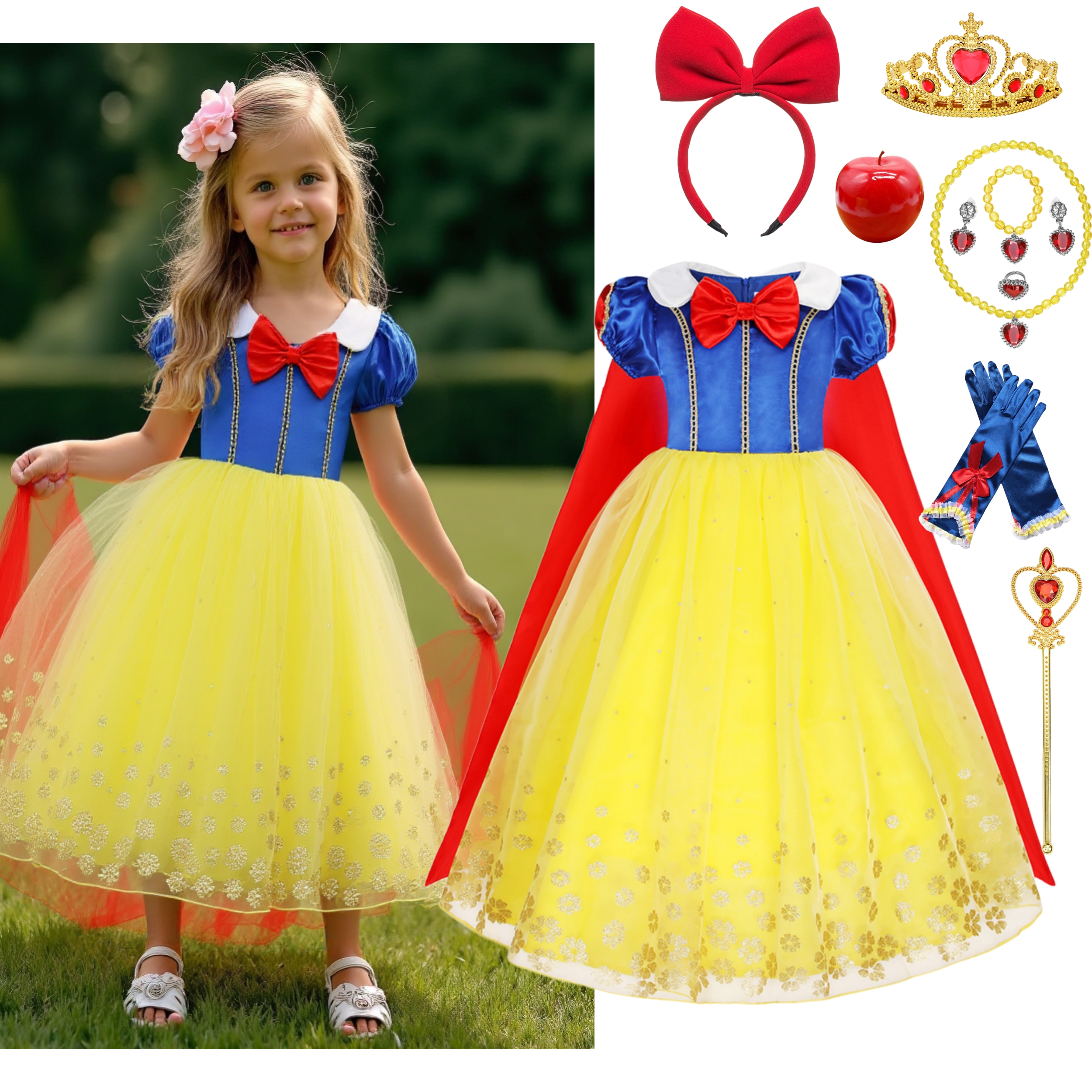 Snow White Gown Set Girls Prin - Summer Clothing Toddler recension och pris
