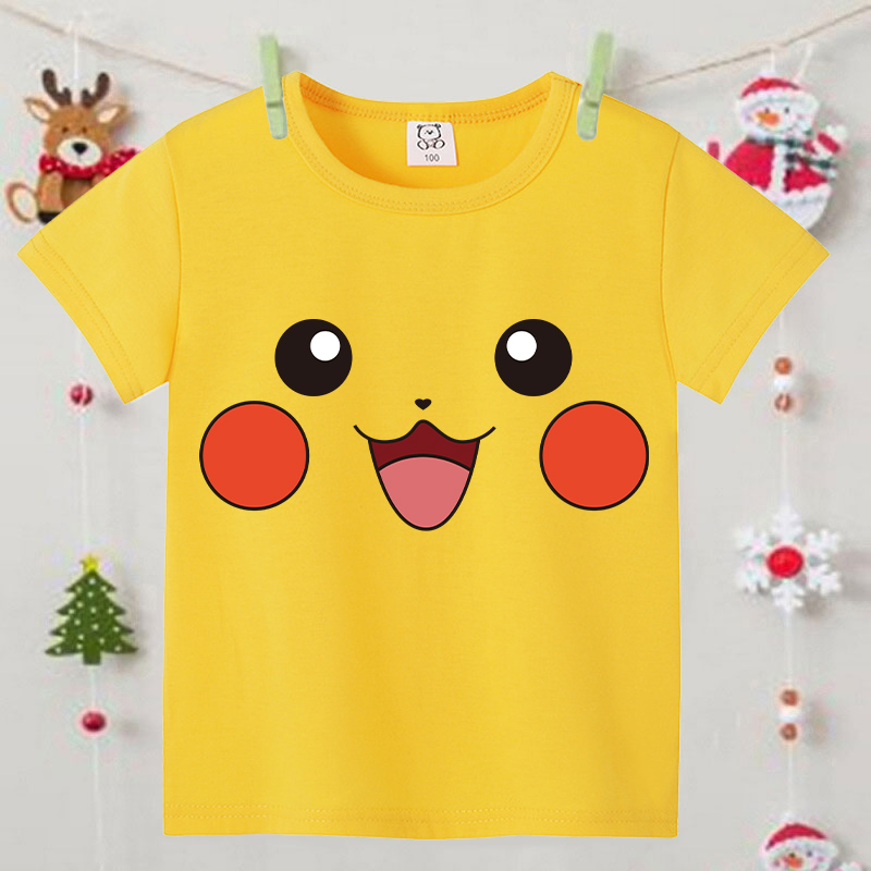 Pokemons Yellow Cute Short-sle - Summer Clothing Boys recension och pris