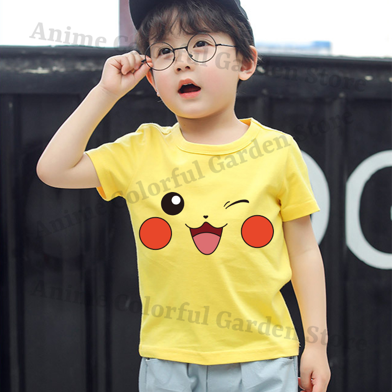 Pokemons Yellow Cute Short-sle - Summer Clothing Boys recension och pris