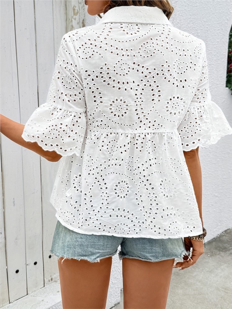 White Lace Hook Flower Hollow  - Summer Holiday Clothing Women recension och pris