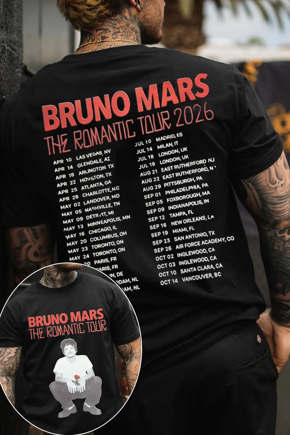 2026 Bruno Mars Graphic Shirt  - Summer Clothing Trends For Men 2026 recension och pris