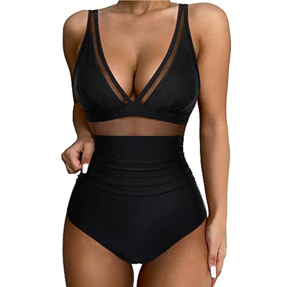 Women Deep V Mesh Cutout One P - Swimsuit One Piece recension och pris