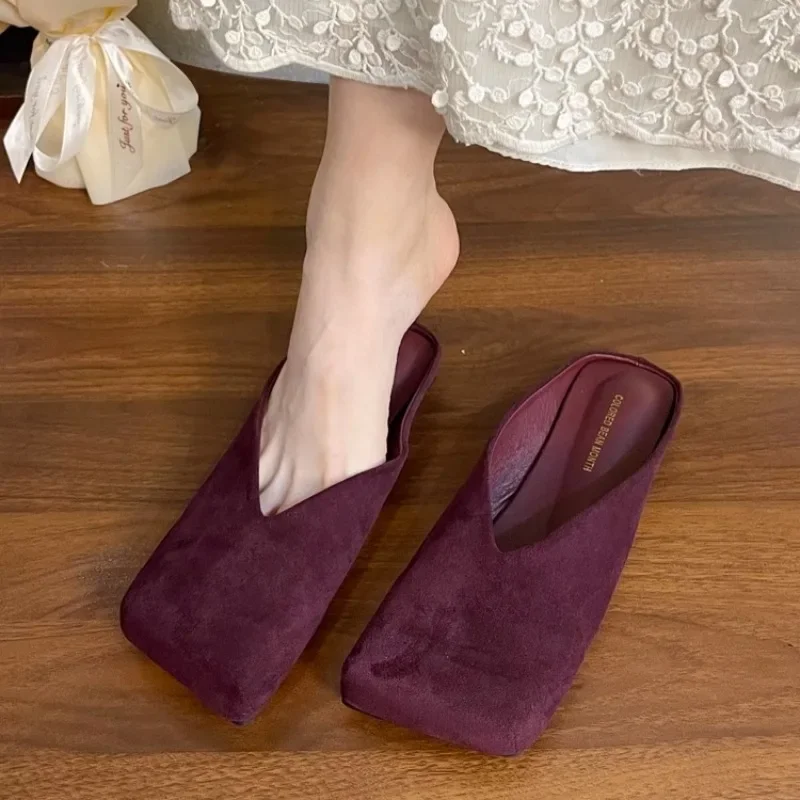 Women Suede Flats Mules Shoes  - Summer Clothing Fabric recension och pris
