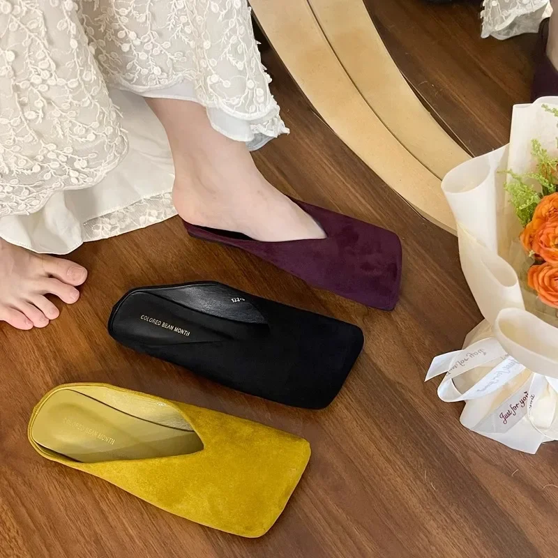 Women Suede Flats Mules Shoes  - Summer Clothing Fabric recension och pris
