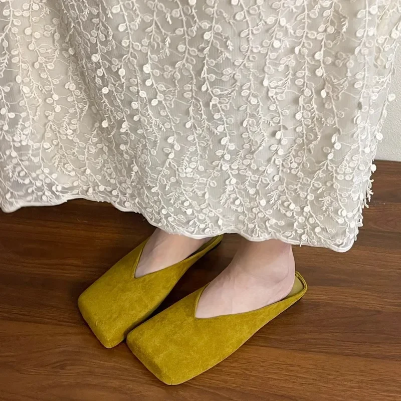 Women Suede Flats Mules Shoes  - Summer Clothing Fabric recension och pris