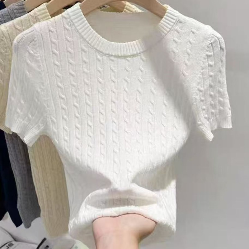 Korean Solid Color Round Neck  - Summer Holiday Clothing Women recension och pris
