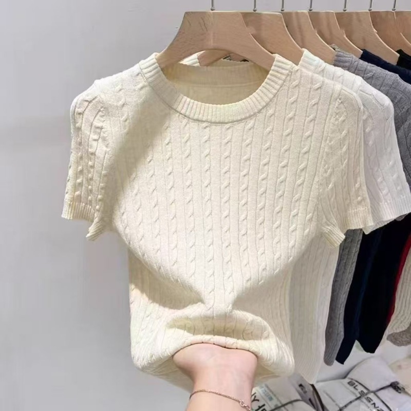 Korean Solid Color Round Neck  - Summer Holiday Clothing Women recension och pris