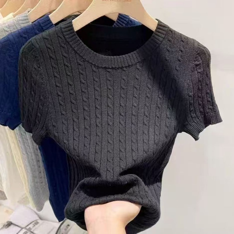 Korean Solid Color Round Neck  - Summer Holiday Clothing Women recension och pris
