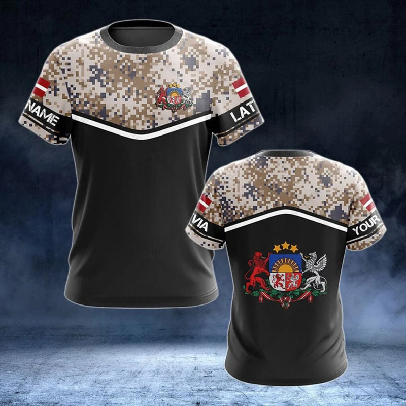 Custom Name Latvia Camouflage  - Summer Clothing Boys recension och pris