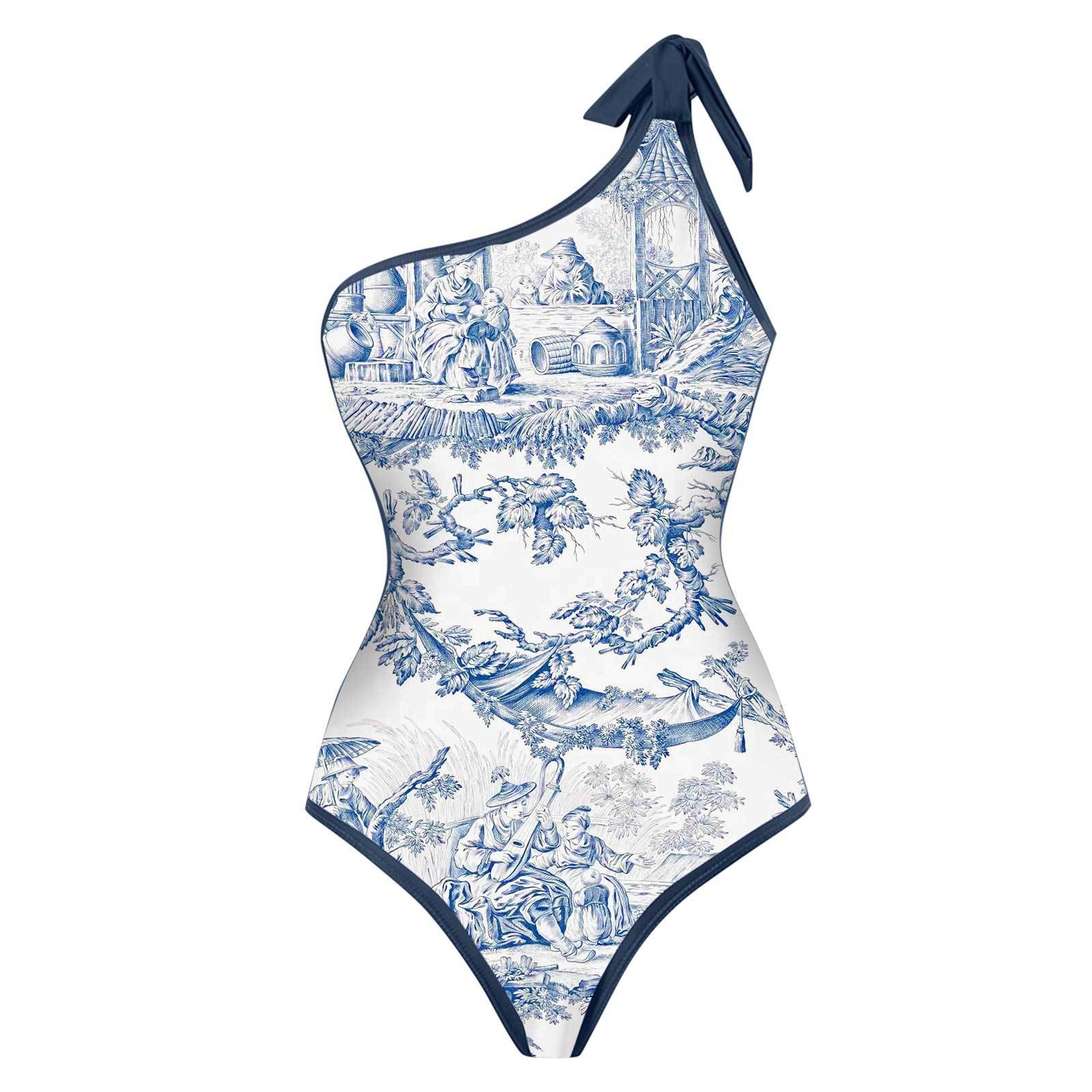 Woman Bikini Tankini Blue And  - Swimsuit One Piece recension och pris
