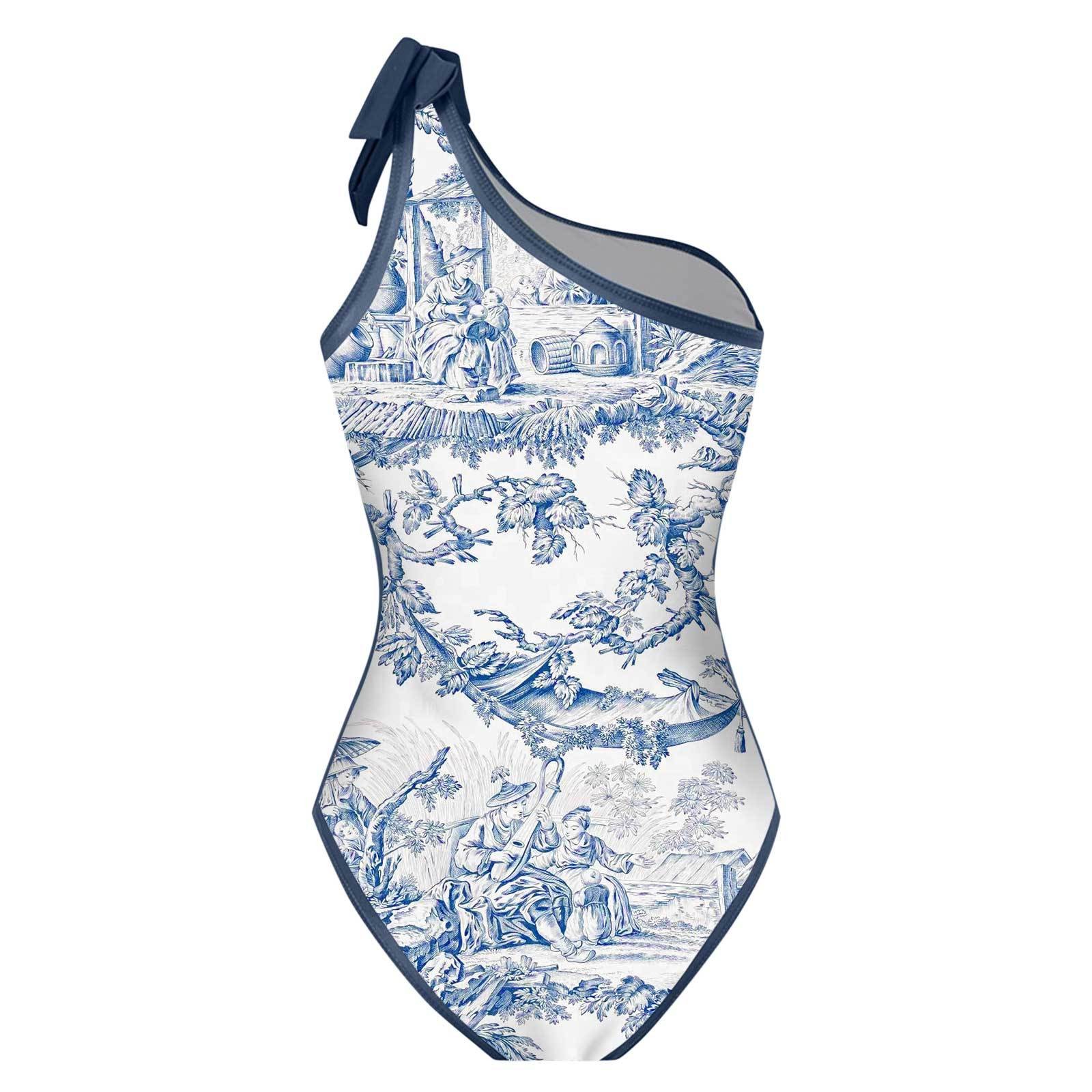 Woman Bikini Tankini Blue And  - Swimsuit One Piece recension och pris