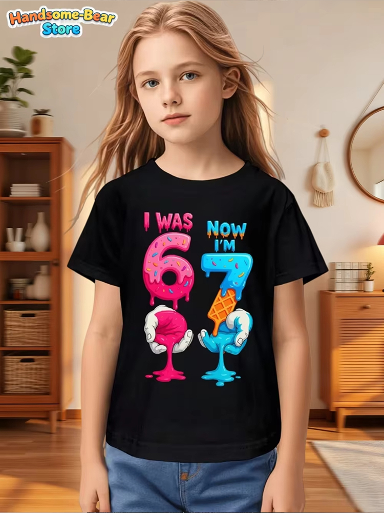 Kids Girls Rainbow Drip Number - Summer Clothing Drip recension och pris