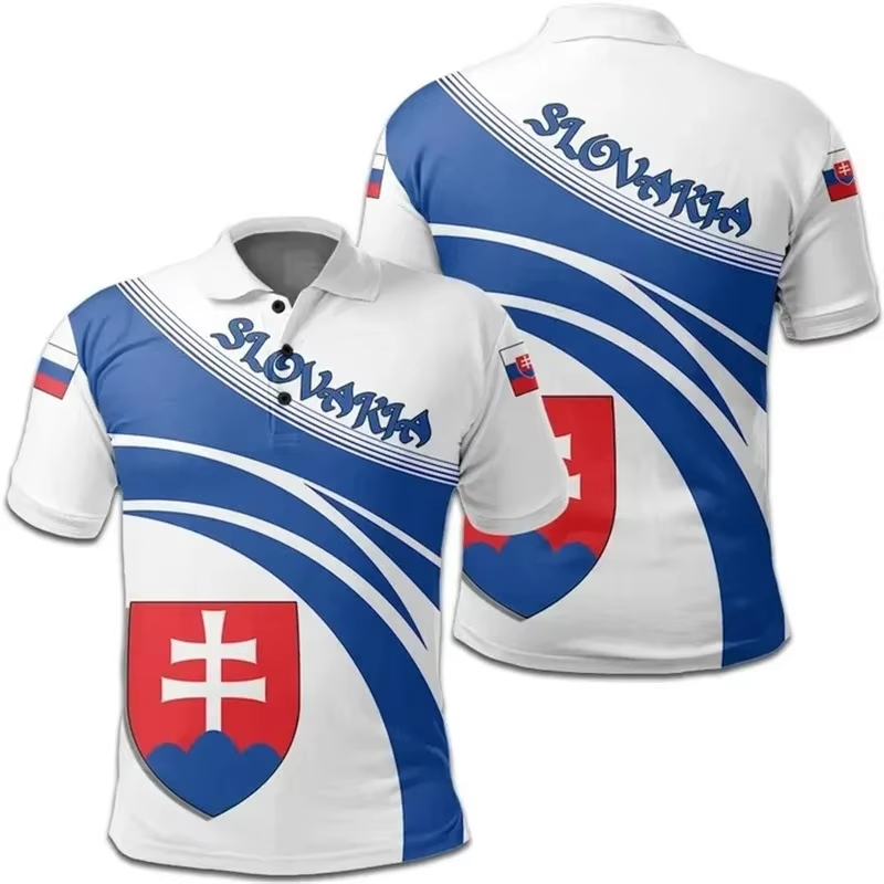 Slovakia Flag 3D Print Polo Sh - Summer Clothing Trends For Men 2026 recension och pris