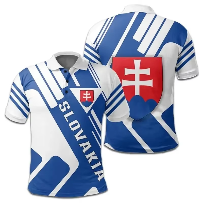 Slovakia Flag 3D Print Polo Sh - Summer Clothing Trends For Men 2026 recension och pris