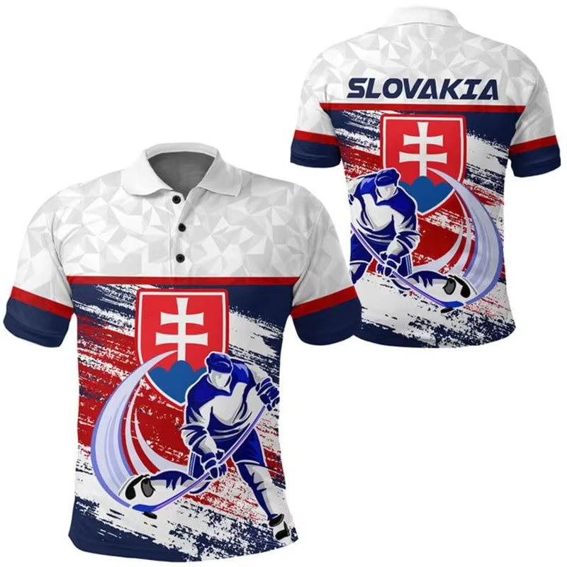 Slovakia Flag 3D Print Polo Sh - Summer Clothing Trends For Men 2026 recension och pris