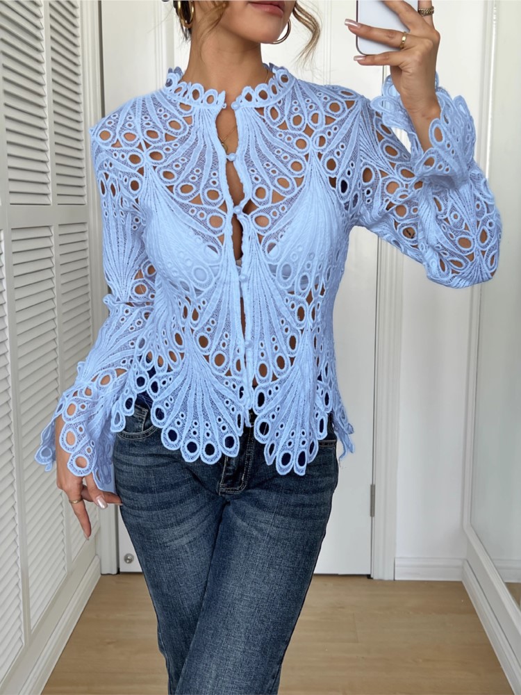 White Lace Shirt For Women Fas - Summer Holiday Clothing Women recension och pris