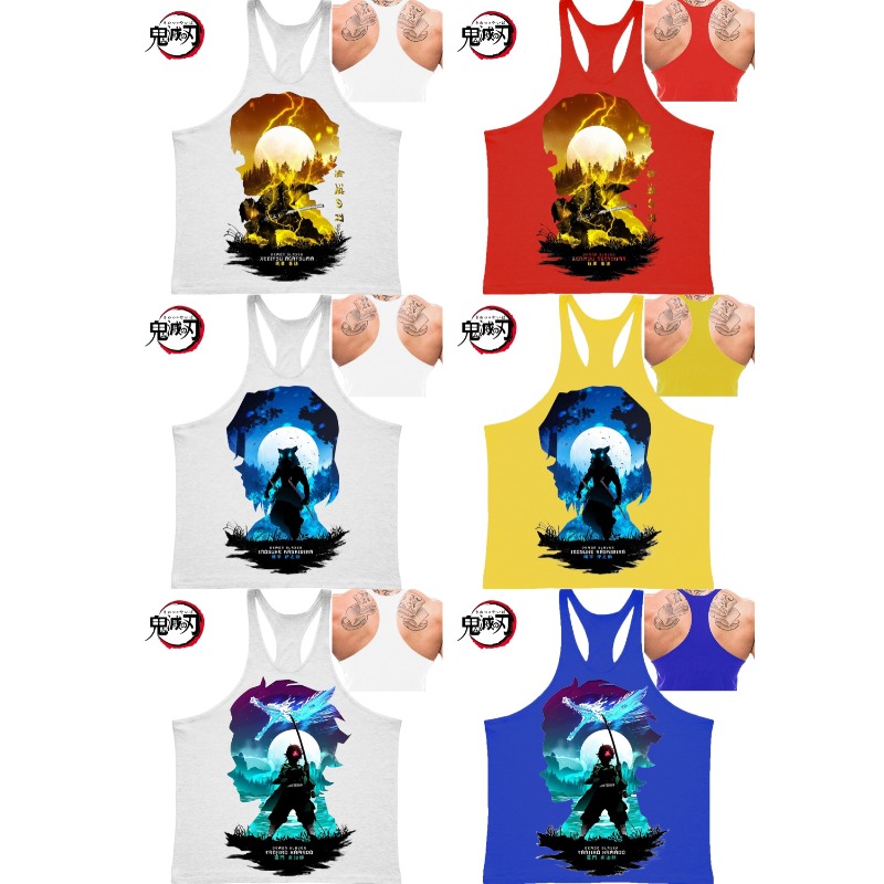 (Demon Slayer) GYM Mens Tank T - Summer Clothing Brands Men recension och pris