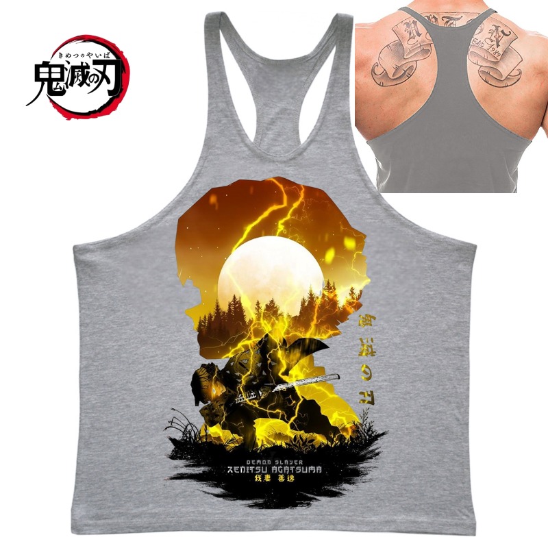 (Demon Slayer) GYM Mens Tank T - Summer Clothing Brands Men recension och pris
