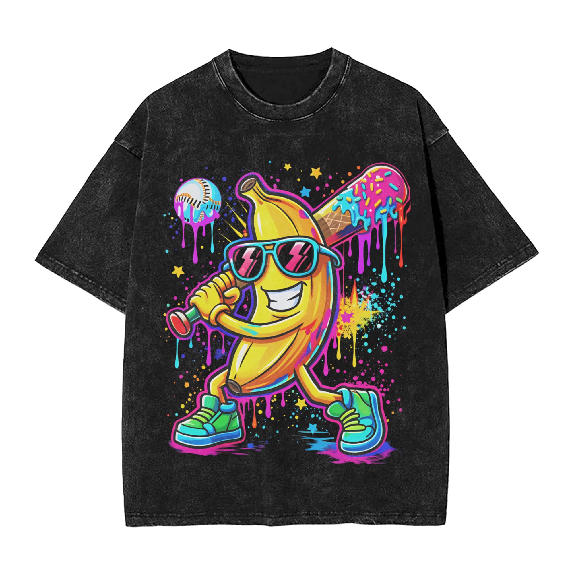 Vintage Washed T Shirt Banana  - Summer Clothing Drip recension och pris