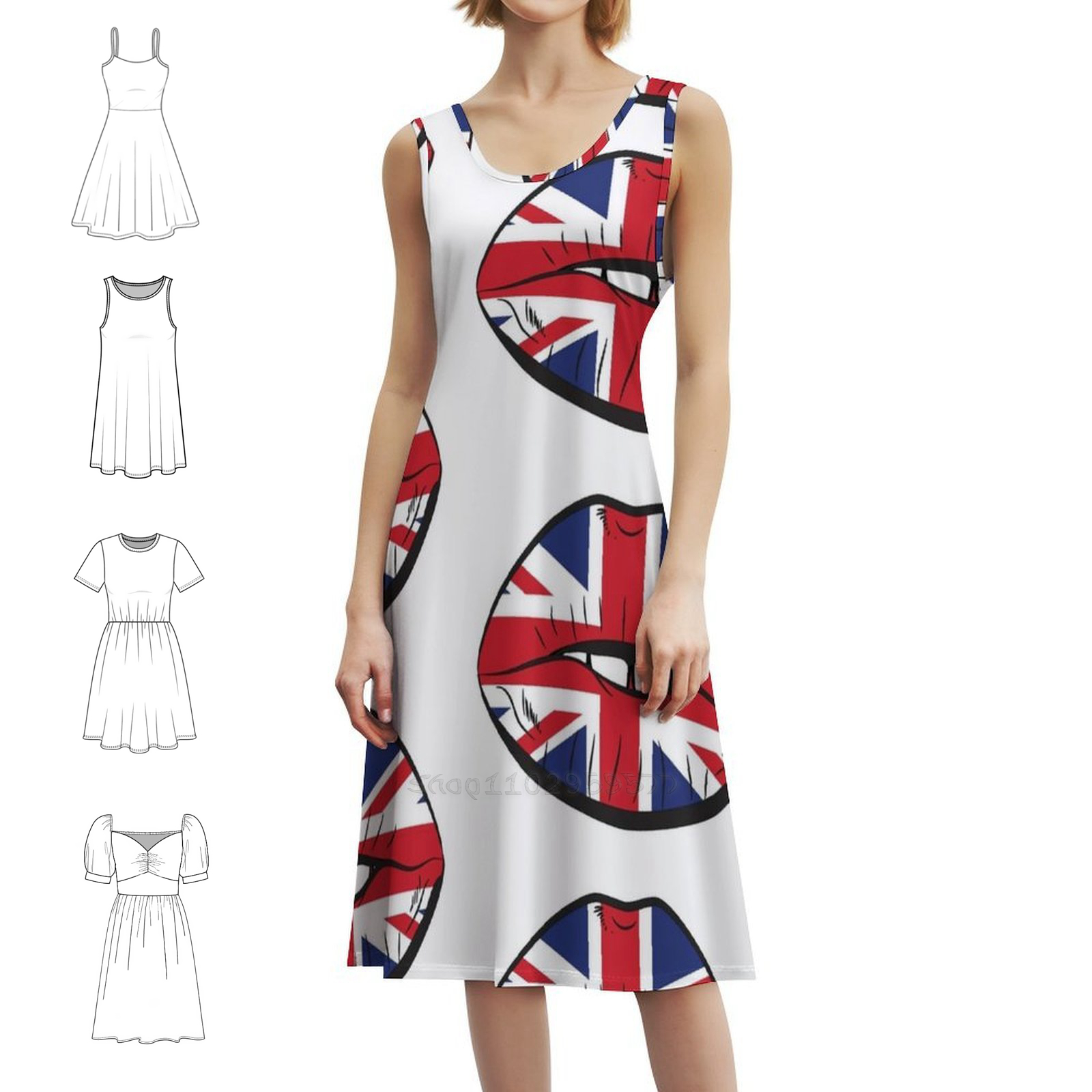 British Flag Fan Lips Uk Fan U - Summer Clothing Women Uk recension och pris