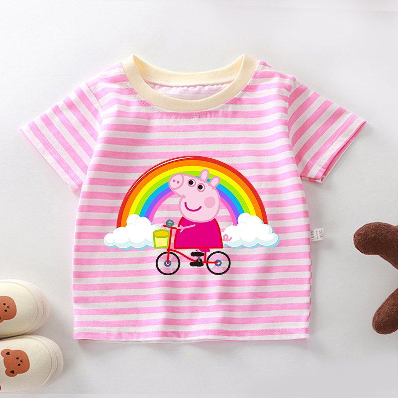 Peppas Pig Stripe T Shirts for - Summer Clothing Toddler recension och pris