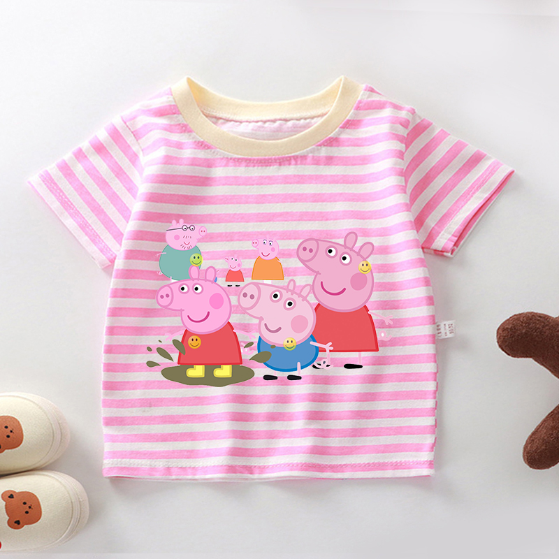 Peppas Pig Stripe T Shirts for - Summer Clothing Toddler recension och pris