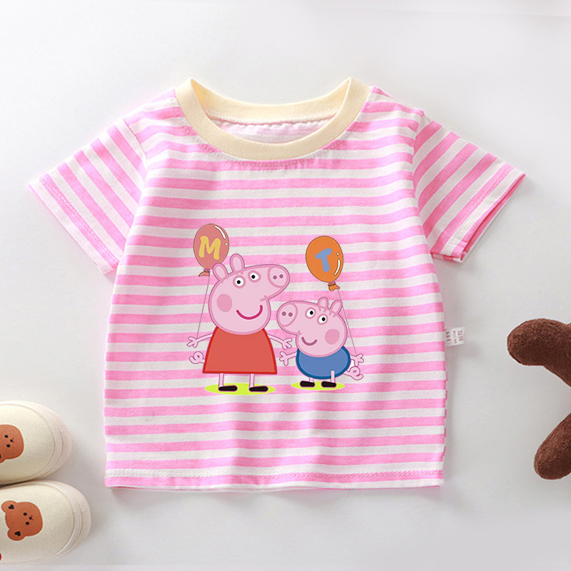 Peppas Pig Stripe T Shirts for - Summer Clothing Toddler recension och pris